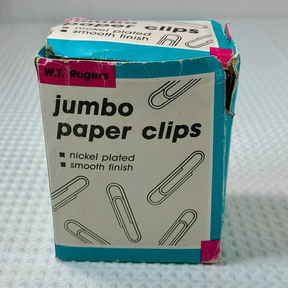 W.T. Rogers Jumbo Paper Clips Nickel‎ Plated Smooth Finish 100 Each 3 Boxes